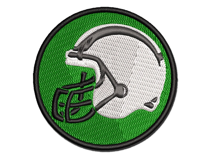 American Football Helmet Sports Multi-Color Embroidered Iron-On or Hook &#x26; Loop Patch Applique