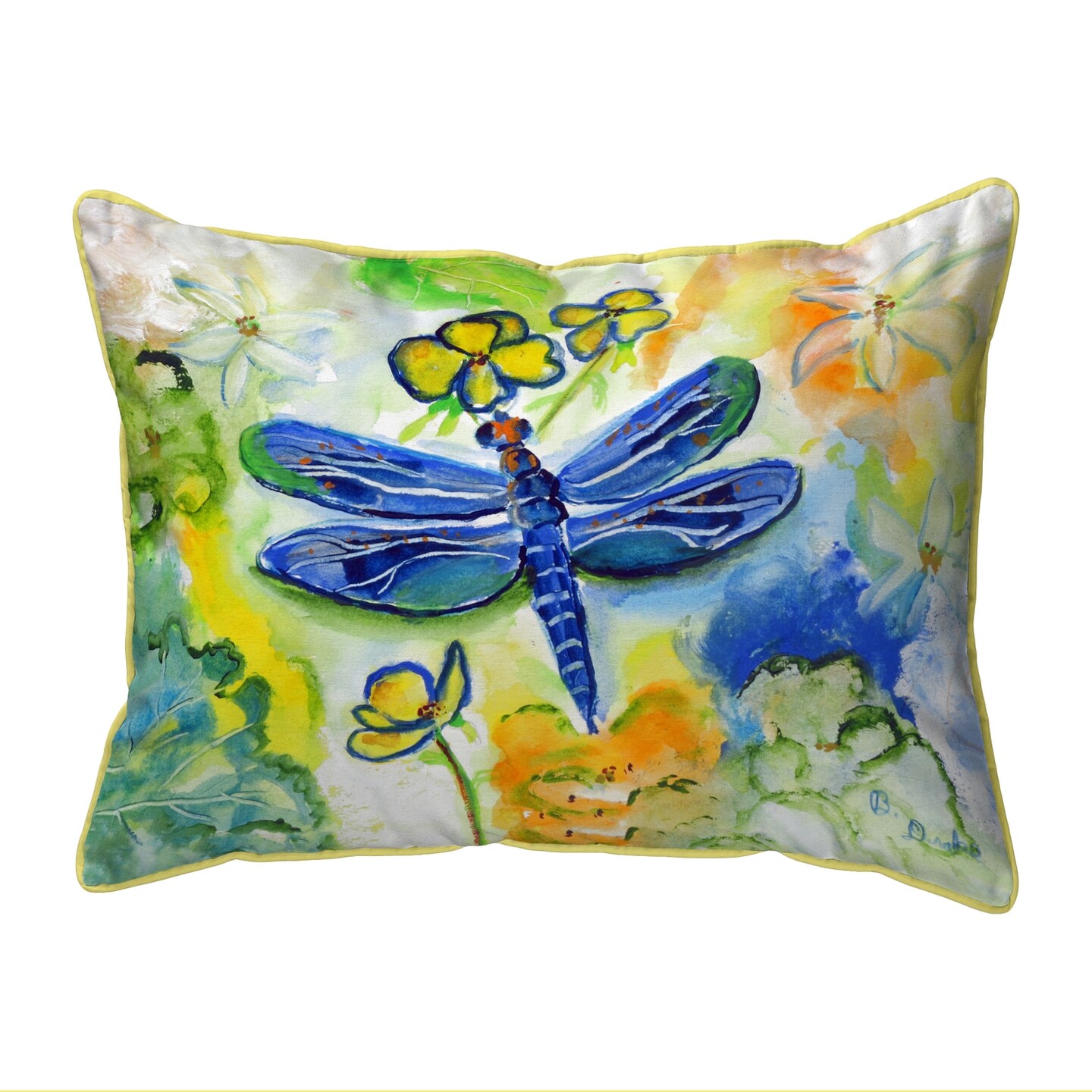 Betsy Drake Dragonfly&#x27;s Garden Small Pillow 11x14