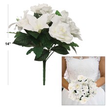 6-Pack: White Rose &#x26; Lily Wedding Bush with 14 Flowers by Floral Home&#xAE;
