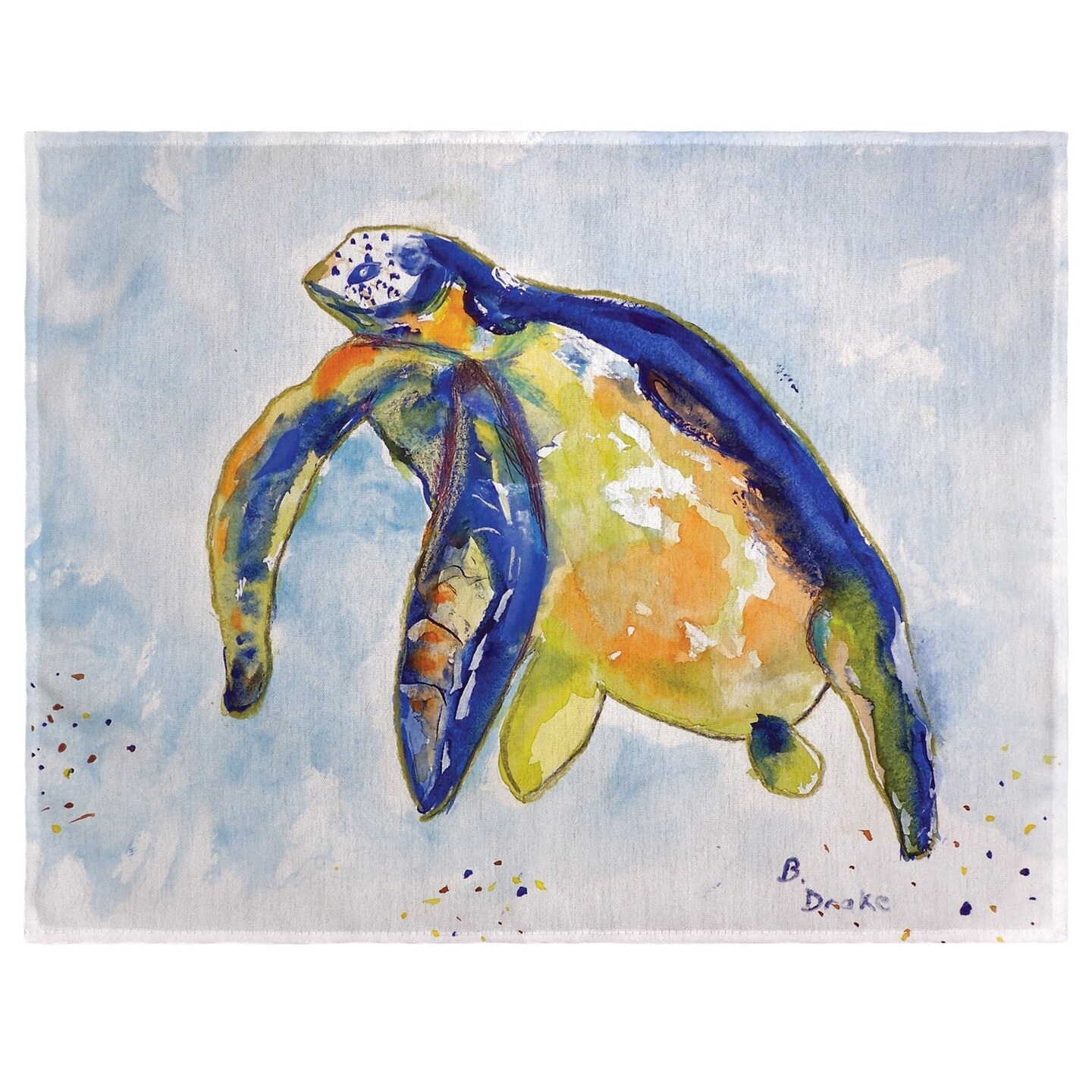 Betsy Drake Blue Sea Turtle Left Place Mat Set of 4