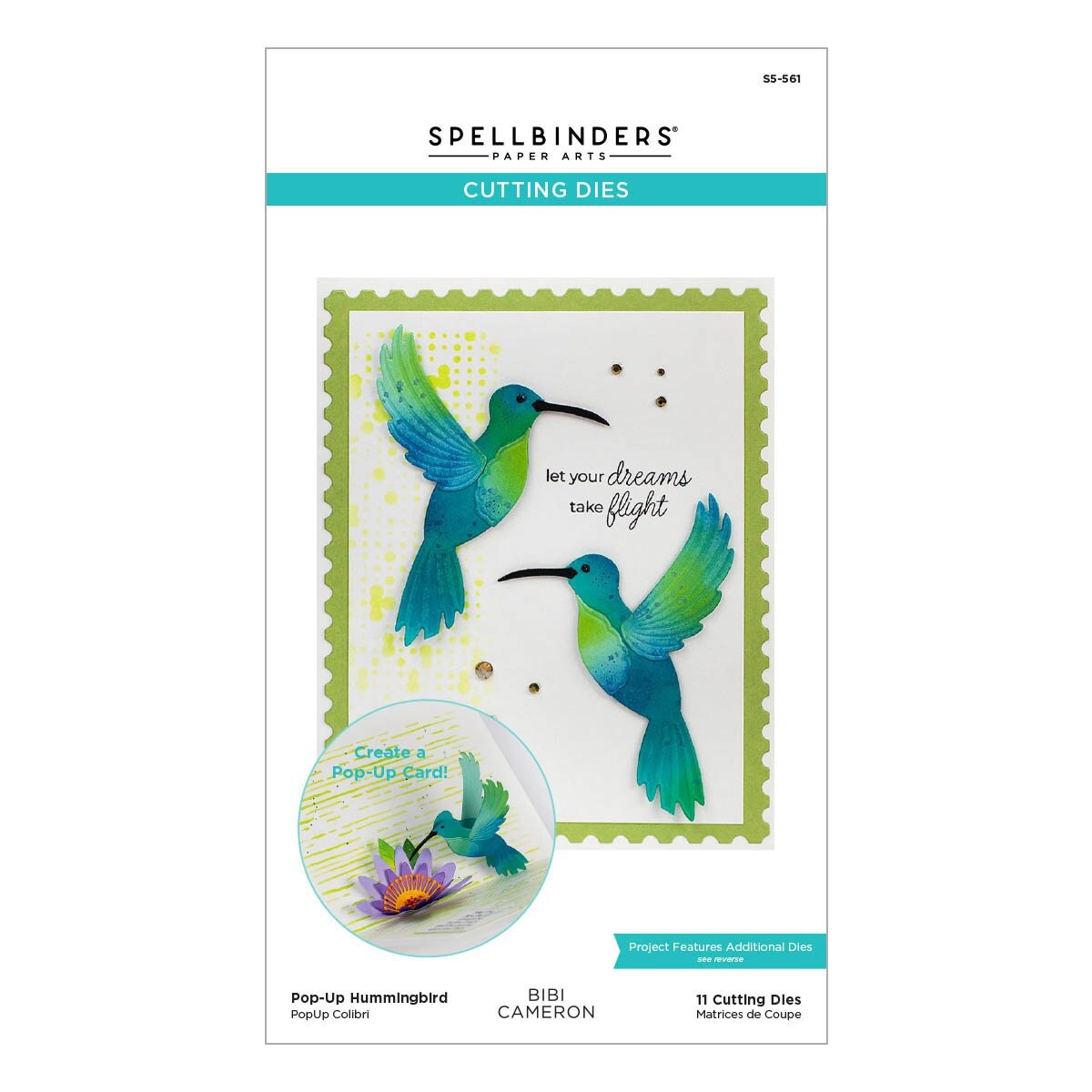 Spellbinders Etched Dies By Bibi Cameron-Pop-Up Hummingbird