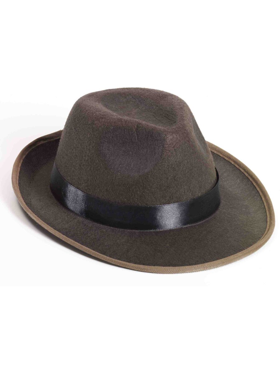Adult 2-Tone Brown Gangster or Indiana Jones Costume Fedora Hat