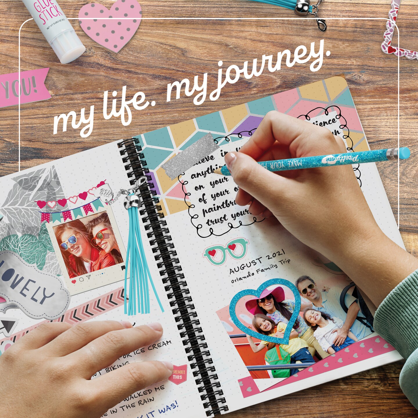Pretty Me DIY Journal Kit for Girls - Great Gift for 8-14 Year Old Girl - Cool Birthday Gifts Ideas for Teens - Fun, Cute Art &#x26; Crafts Kits for Tween Teenage Kids - Scrapbook &#x26; Diary Supplies Toy Set