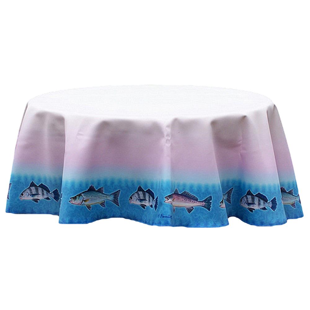 Betsy Drake Assorted Fish 68 Inch Round Table Cloth