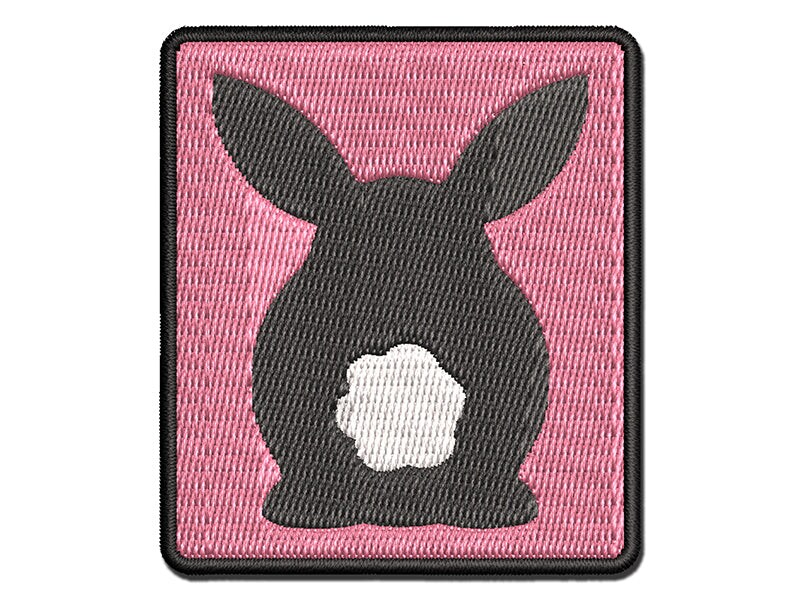 Bunny Rabbit Butt from Behind with Legs Easter Multi-Color Embroidered Iron-On or Hook &#x26; Loop Patch Applique