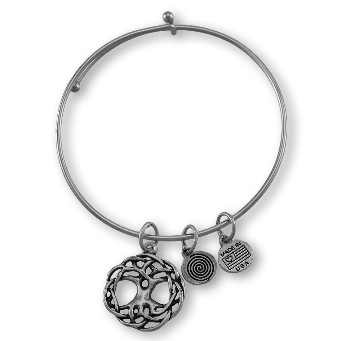 Celtic &#x60;Tree of Life&#x60; Silver Plated Expandable Charm Bracelet