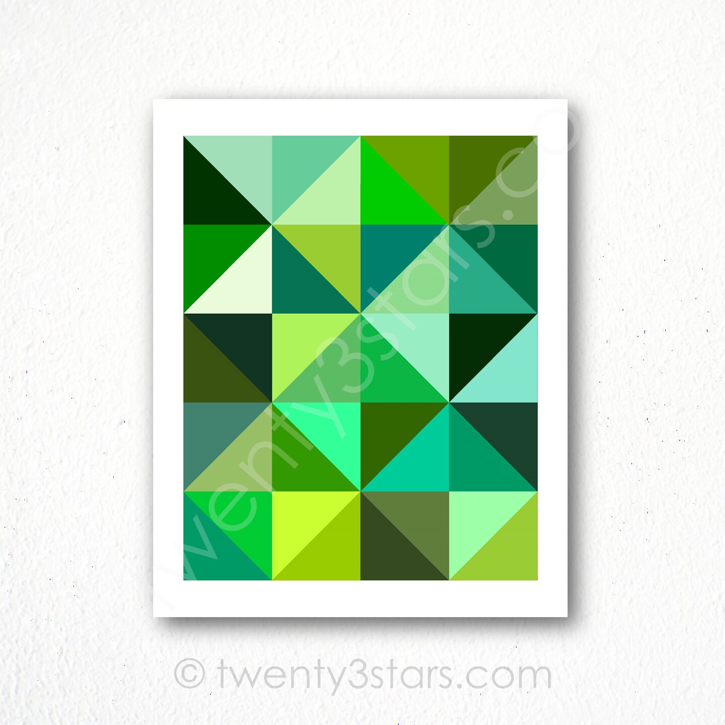 Grey Triangles Geometric Modern Color Art, You Choose the Colors - image15