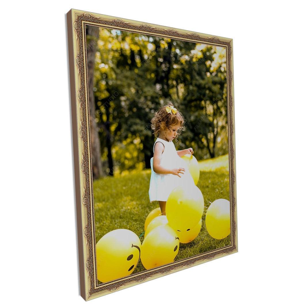 Thin Rope and Beaded Traditional Antique Gold Frame