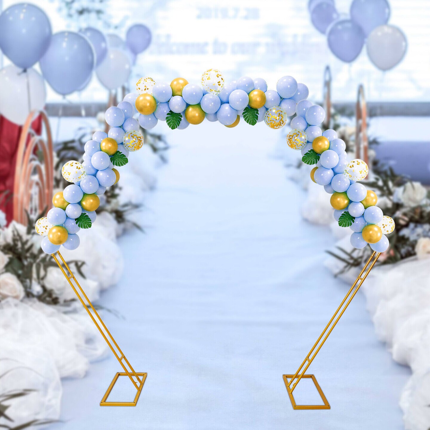 Kitcheniva Gold Hexagon Wedding Arch Backdrop