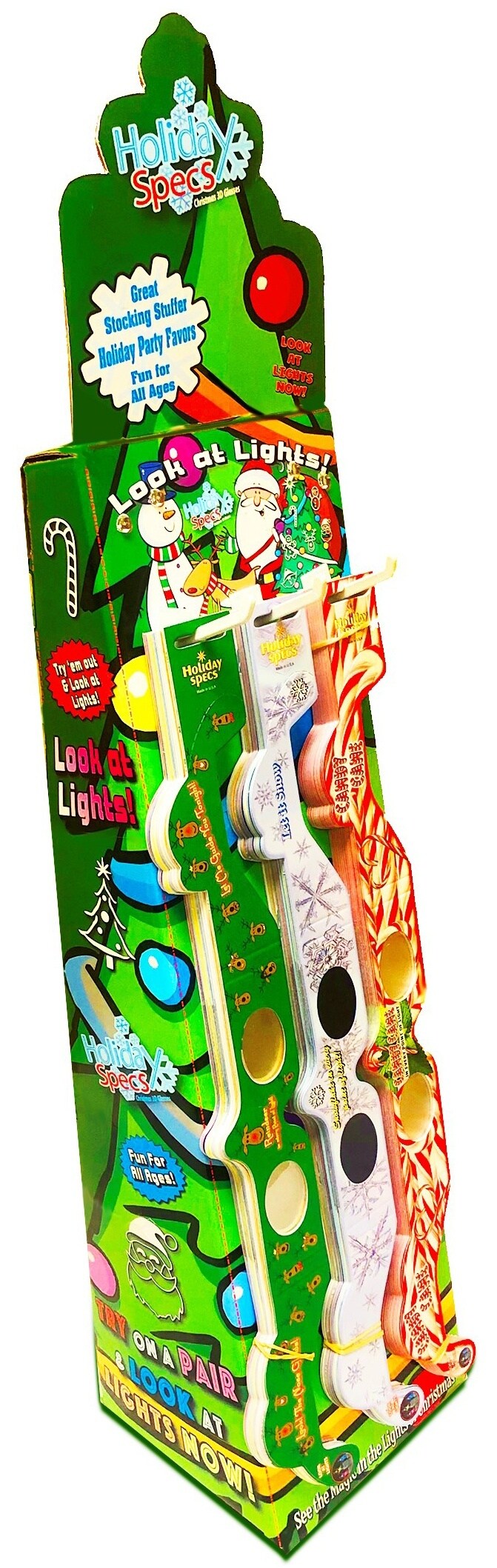 Holiday Specs(TM) Christmas 3D Glasses Counter Display-75 Piece Assortment