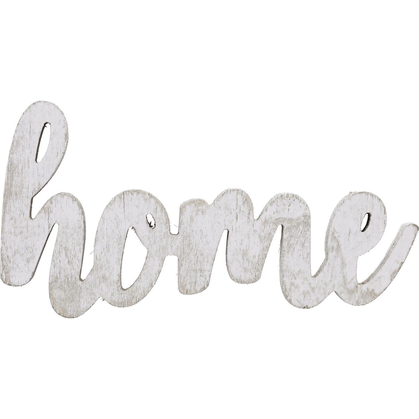 Hampton Art Wood Script Home White, approximately 9 inches long, unfinished for painting, decoupage, stenciling or embellishments, easy to customize