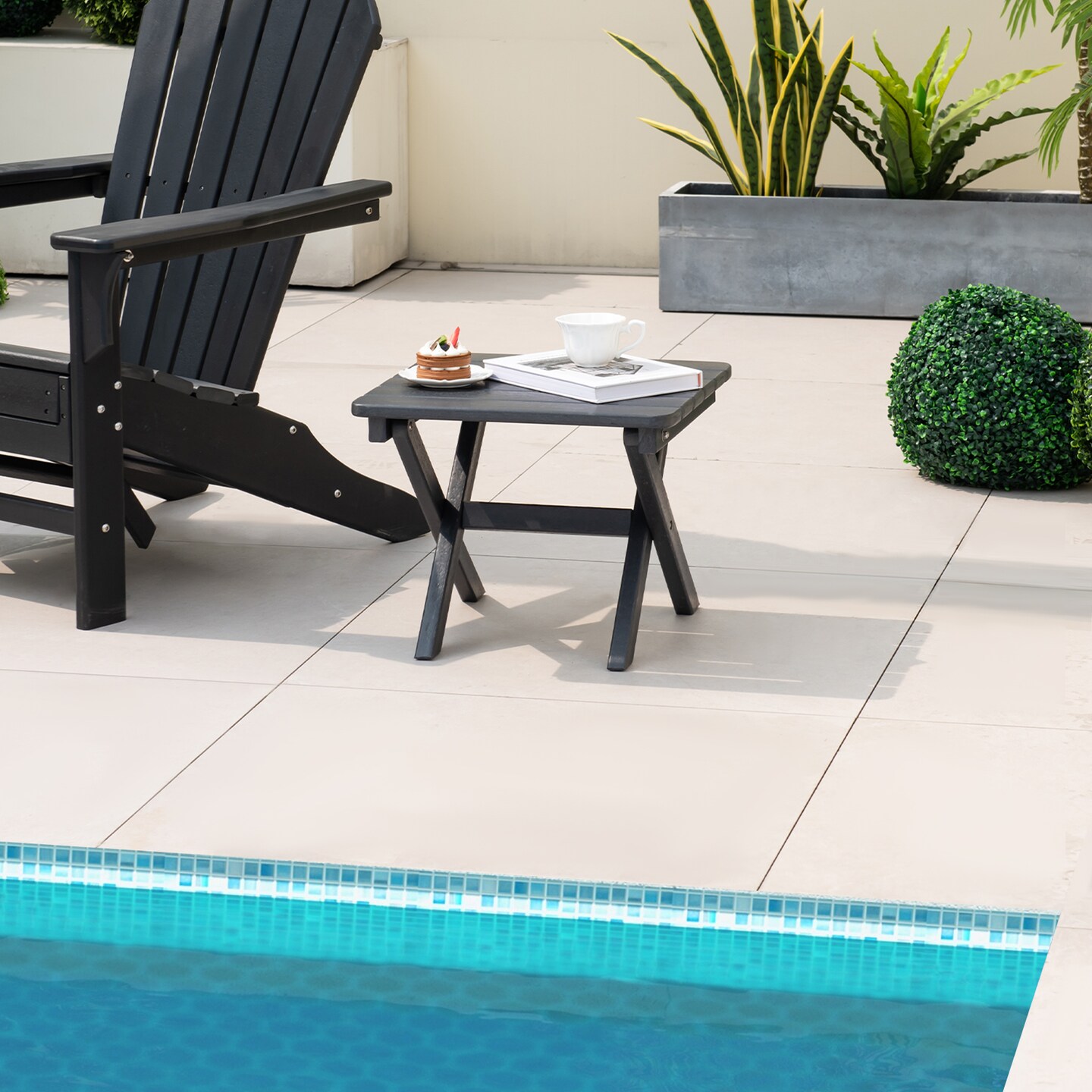 Outdoor Folding Side Table Foldable Weather-resistant Hdpe Adirondack Table