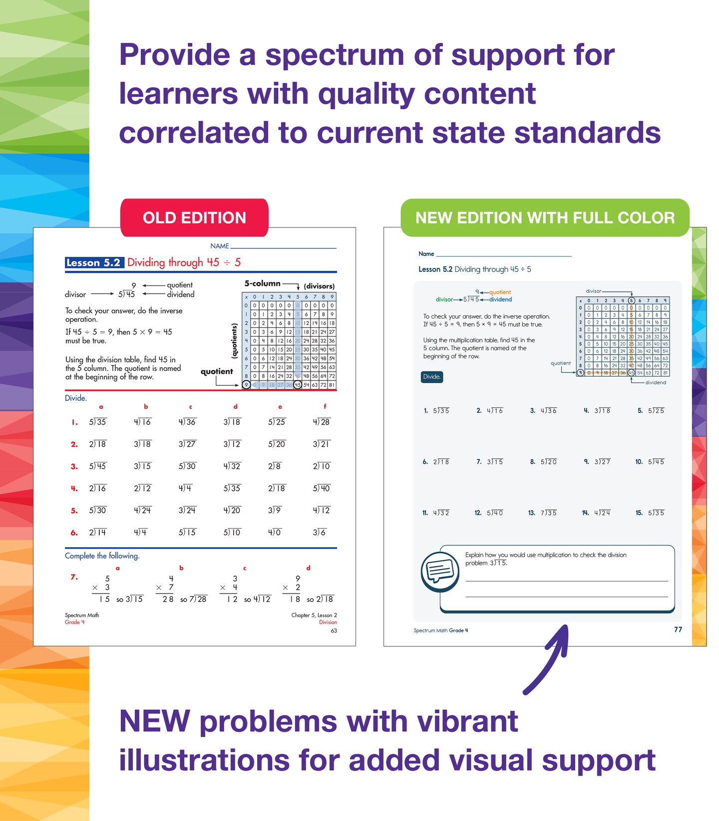 Spectrum 4th Grade Math Workbooks, Mathematics Activity Book for Kids Ages 9-10, Geometry, Fractions, Decimals, Algebra Prep, Multiplication, Division, and More, Classroom and Homeschool Curriculum