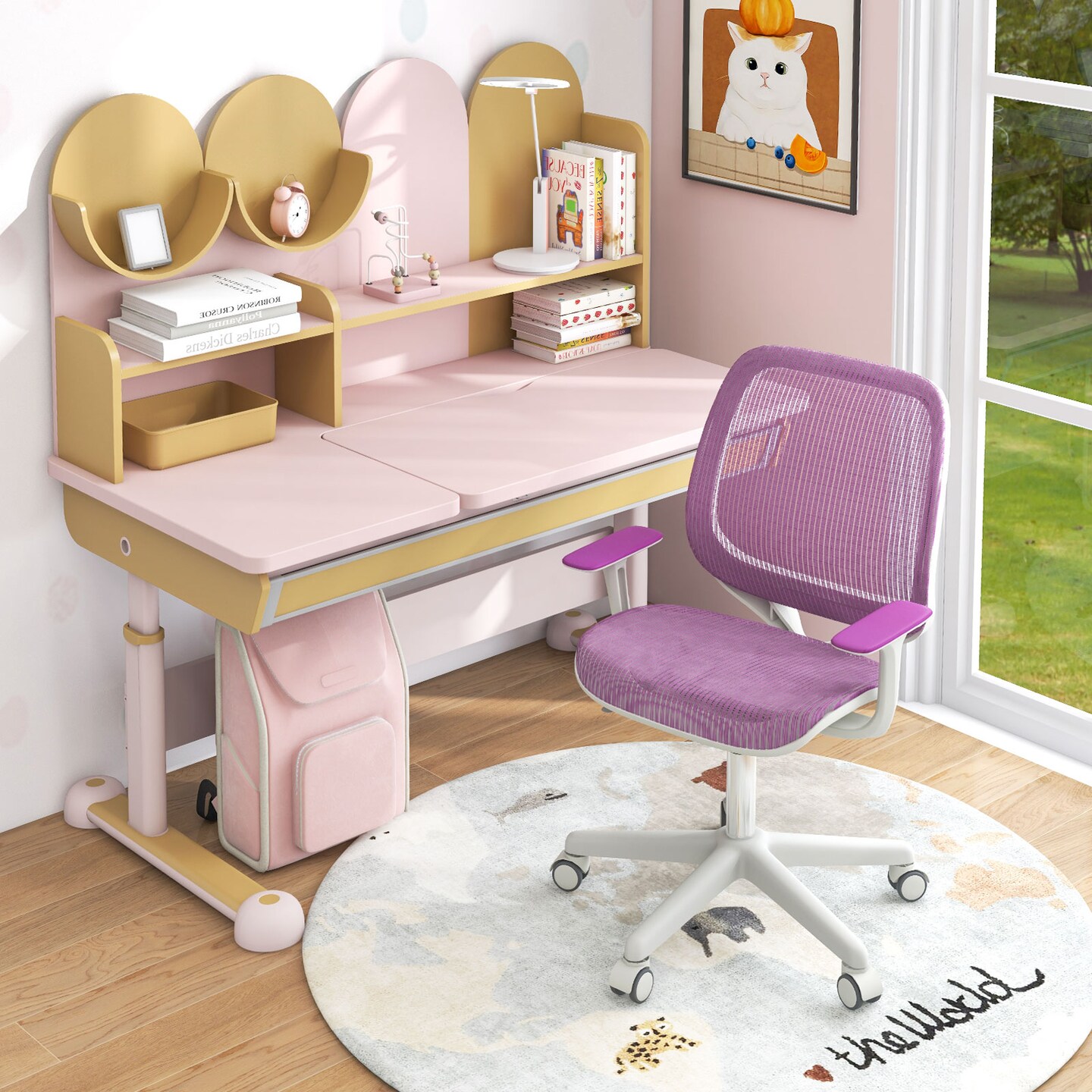 Swivel Mesh Children Computer Chair With Adjustable Height