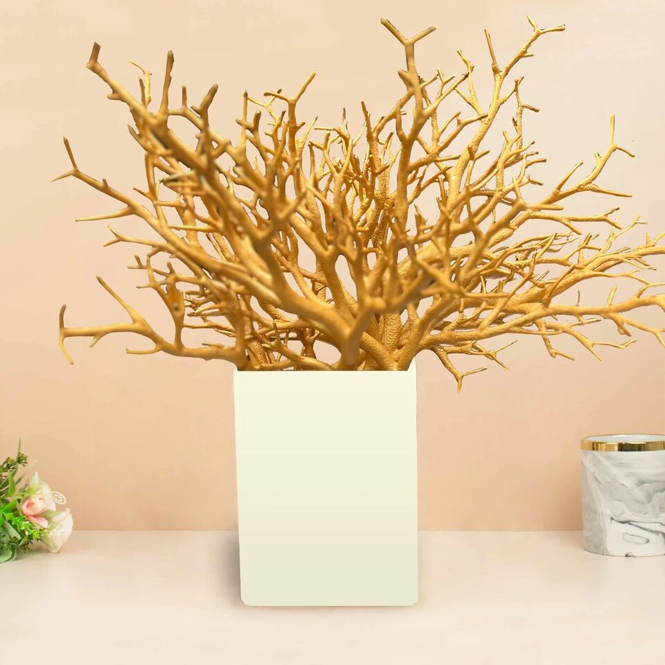 GOLD 10 Plastic 14" Artificial Manzanita Tree Branches VASE FILLERS