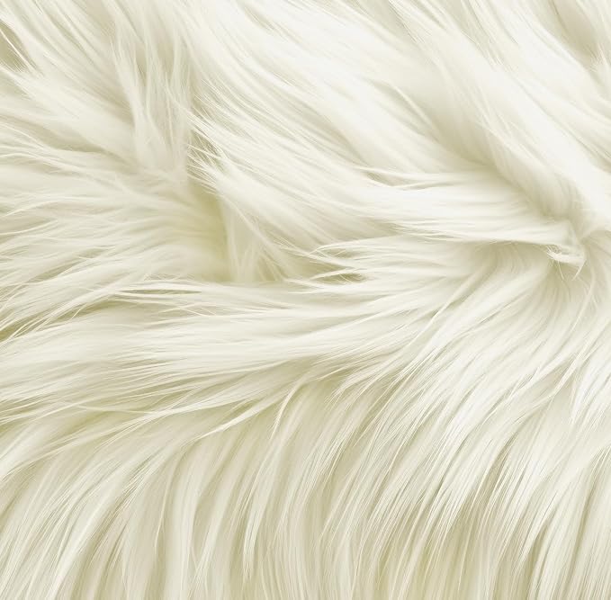 FabricLA | Faux Fur Round Circular Fluffy Shaggy Fabric | Use Round Faux Fur for Carpet, Play Mats, Bedroom, Christmas Decoration