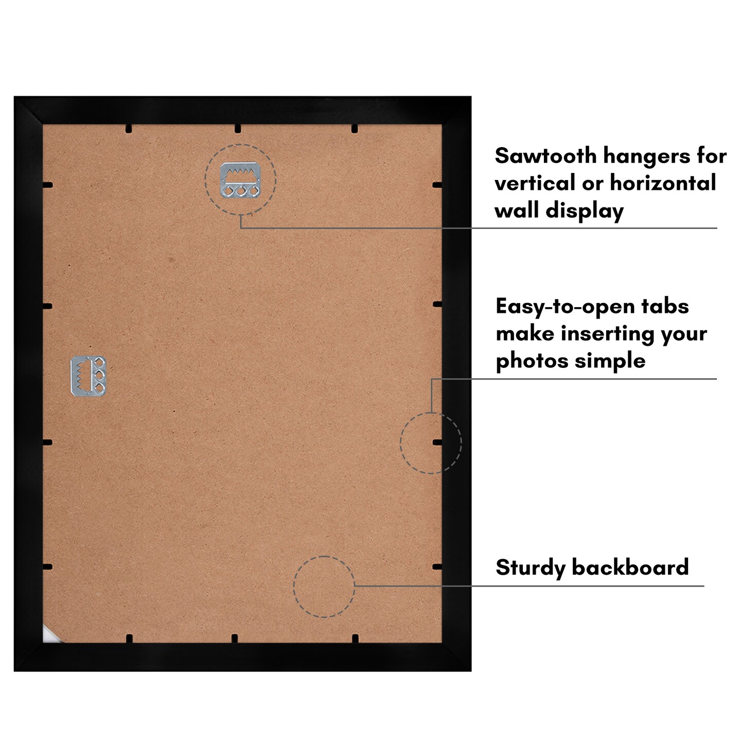 Americanflat 11x14 Collage Picture Frame - Displays Five 4x6 Photos at Once - Family Photo Collage Frame - Shatter Resistant Glass - Hanging Hardware for Horizontal or Vertical Display - Black