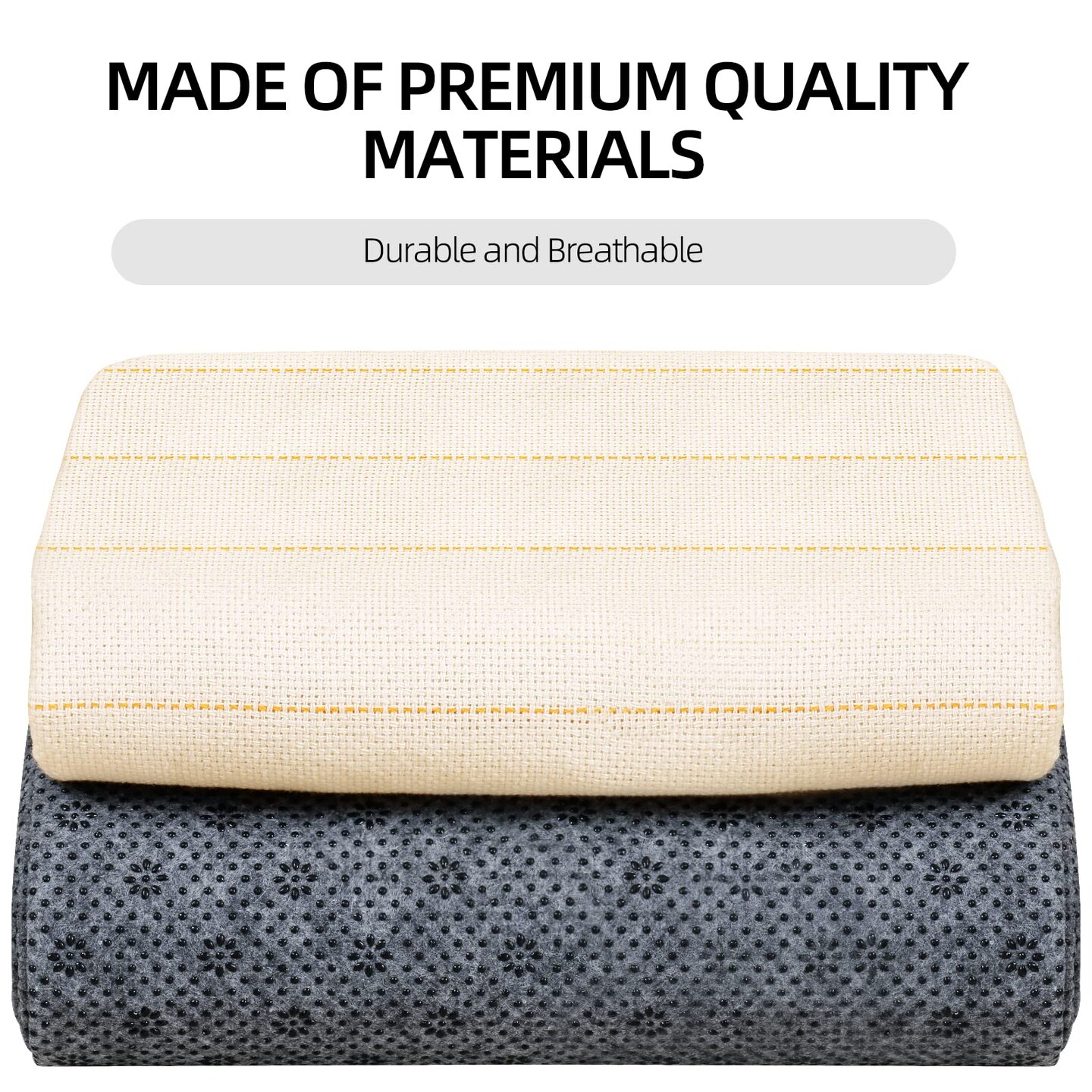 70"x40" Non-Slip Backing Felt Cloth for Tufted Rugs, 59"x39" Tufting Cloth with Yellow Marked Lines for Rug Tufting, Monk Cloth Rug Tufting Kit for Tufting Gun, Punch Needle, Rug Hooking