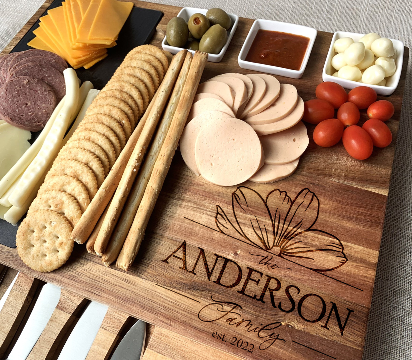 Personalized Charcuterie Board Large Cheese Board Marble
