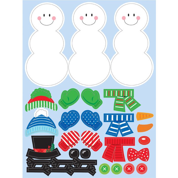 Build A Snowman Stickers, 4 ct
