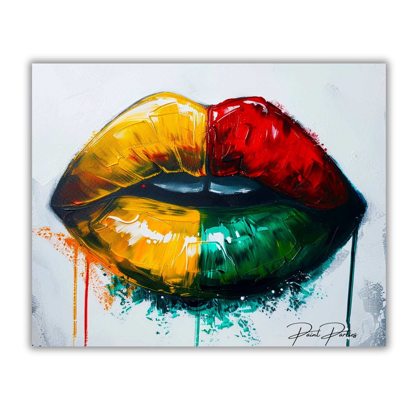 Juneteenth &#x22;Lips of Color&#x22; DIY Canvas Art Kit, Adult Beginner, Acrylic Paint Size 11x14 inch