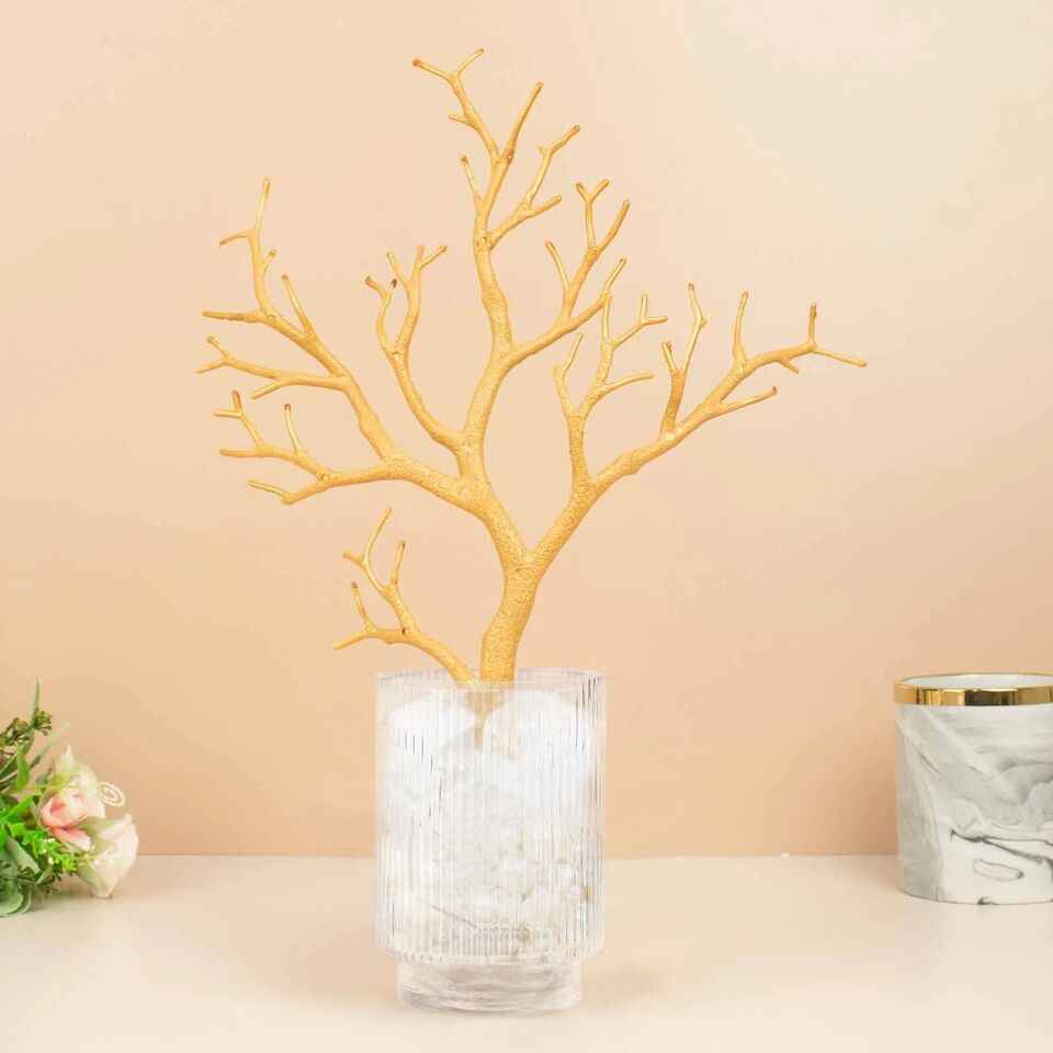 GOLD 10 Plastic 14&#x22; Artificial Manzanita Tree Branches VASE FILLERS