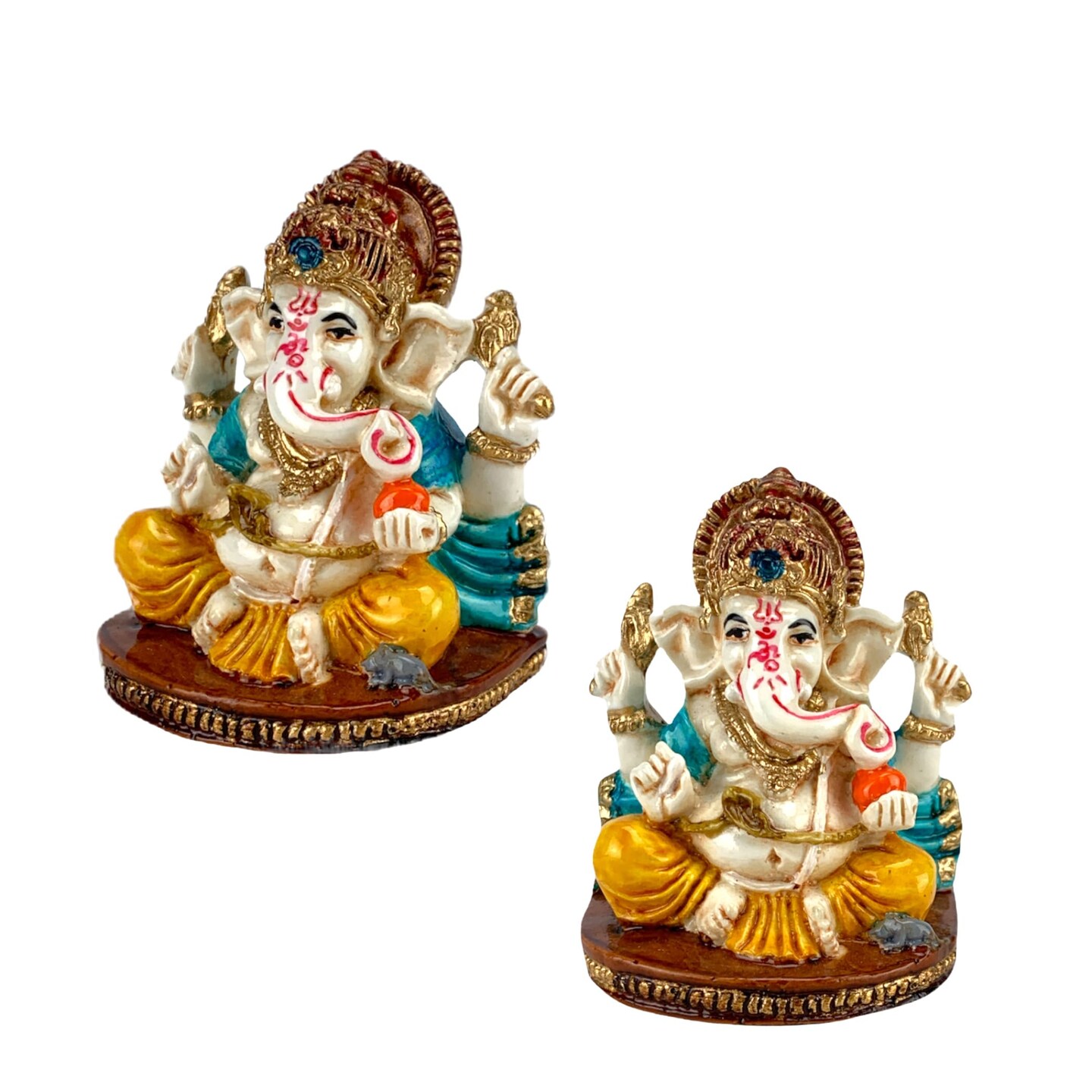 Acrylic Ganesh Statue 2.25 Inch Hindu Lord Ganesha Mini Idol Statue for Home Office Car Dashboard India God Figurine Temple Pooja Room Diwali Navrathri Wedding Gift (1 Pc)