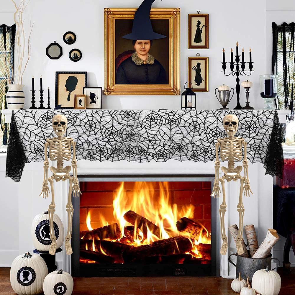 16&#x22; Halloween Skeleton,Full Body Skeleton with Posable Movable Joints for Haunted House Props Decorations