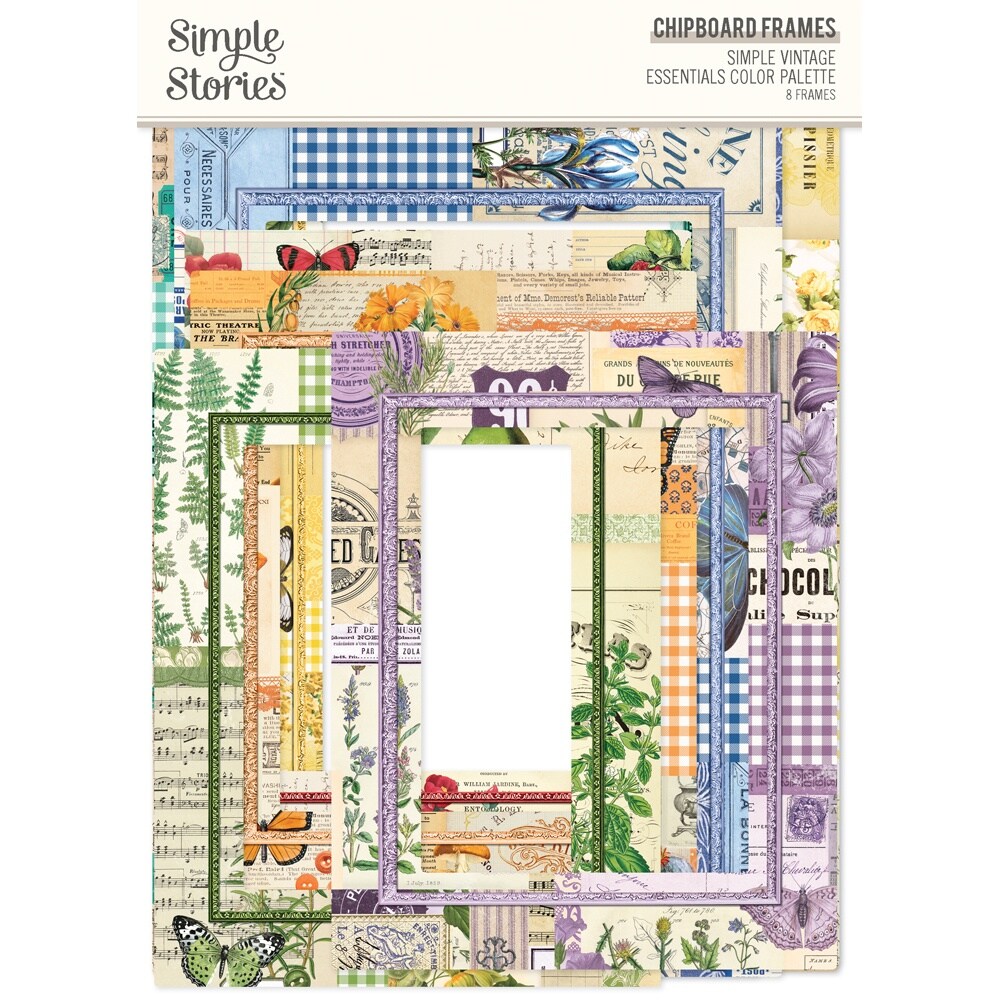 Simple Vintage Essentials Color Palette Chipboard Frames-8/Pkg