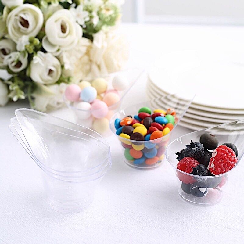 24 Clear 3 oz Disposable Mini Teardrop Plastic DESSERT CUPS