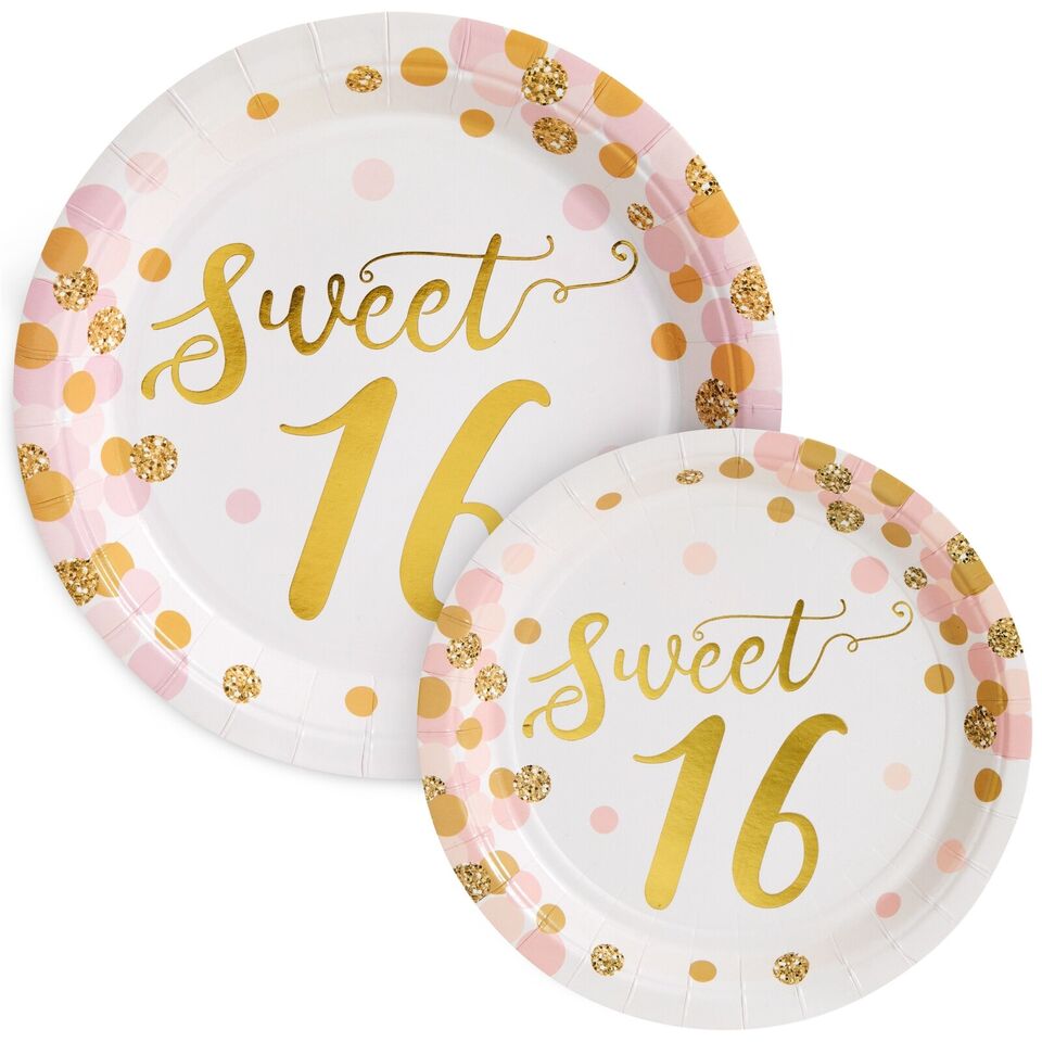 170-Piece Disposable Dinnerware Set for Sweet 16 Party Supplies