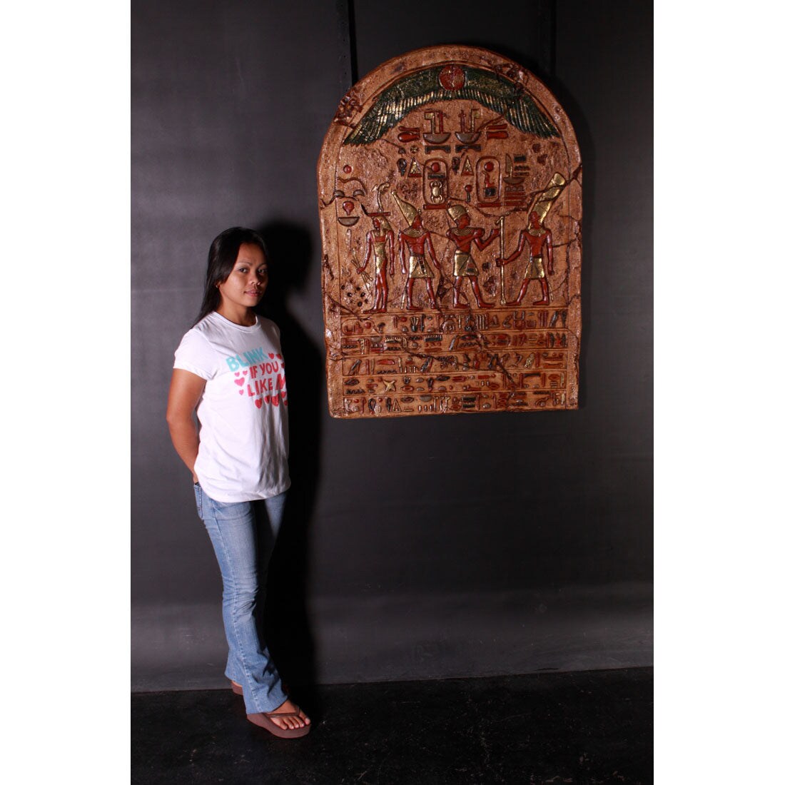 Egyptian Hieroglyphic Plaque Life Size Statue