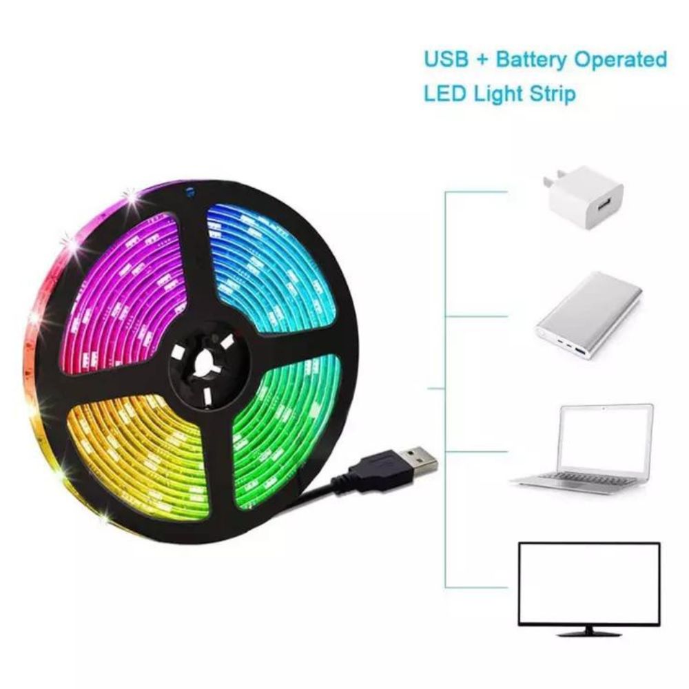 5050 RGB LED Strip Lights TV Back Light 2M/6.6ft