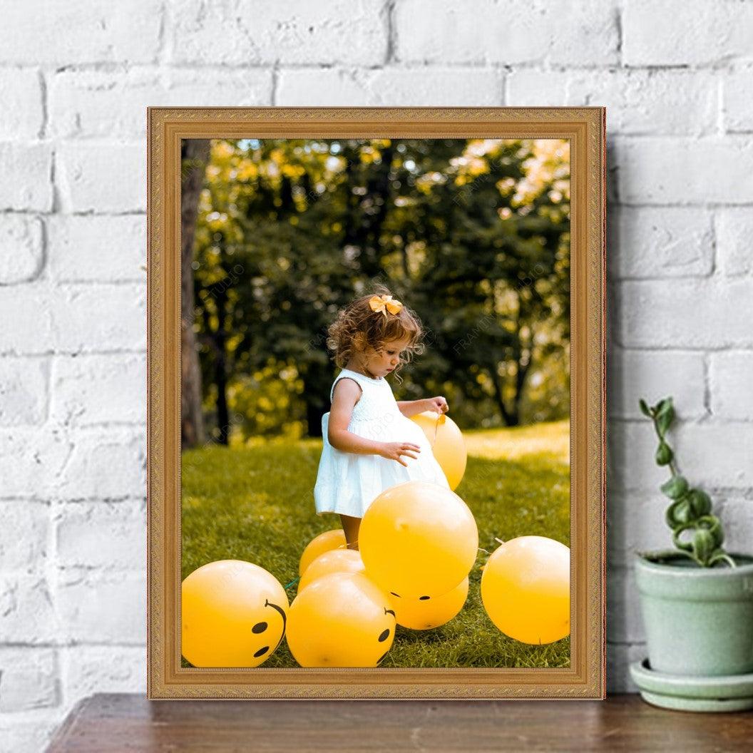 Thin Traditional Antique Gold Frame with Rope