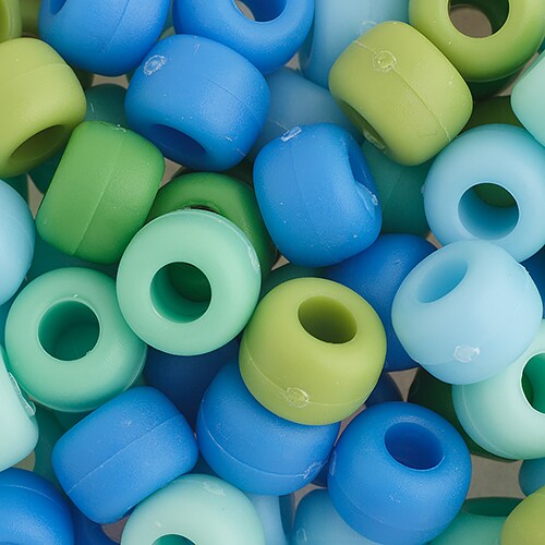 John Bead 9mm Assorted Matte Plastic Pony Beads, 1000pcs