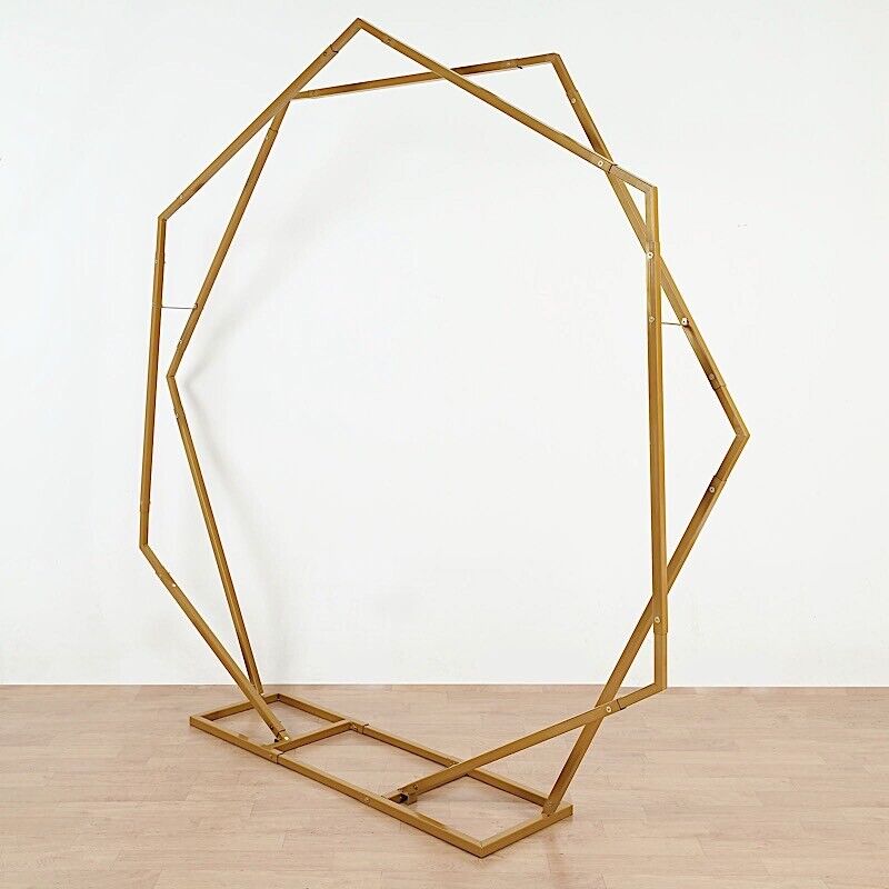 8 feet Gold Metal Dual Geometric Shape BACKDROP STAND