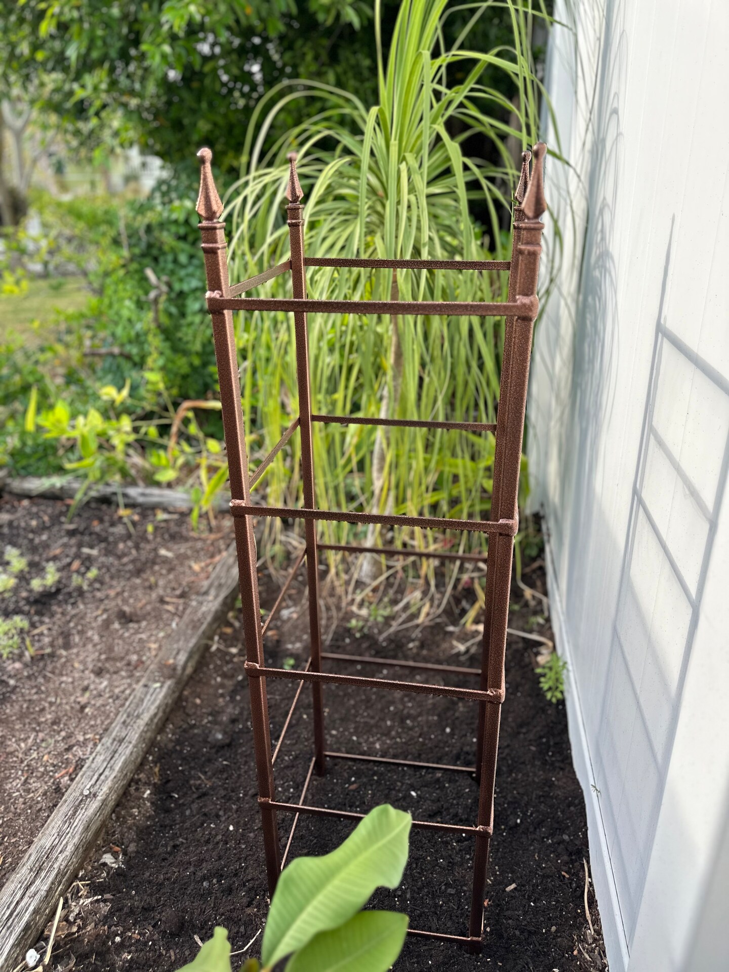 English Garden Style Metal Plant Open Top Obelisk, 48” high plant ...