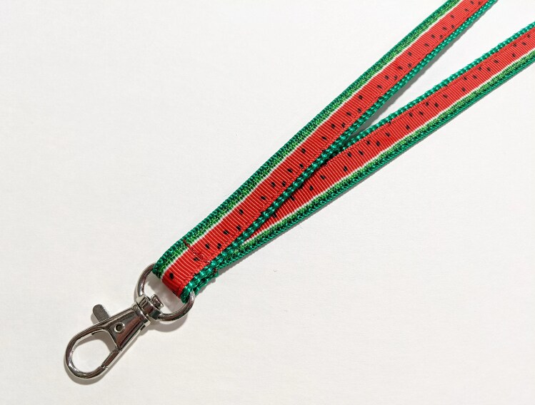 Watermelon Narrow ID Badge Lanyard, Half Inch Wide about 19