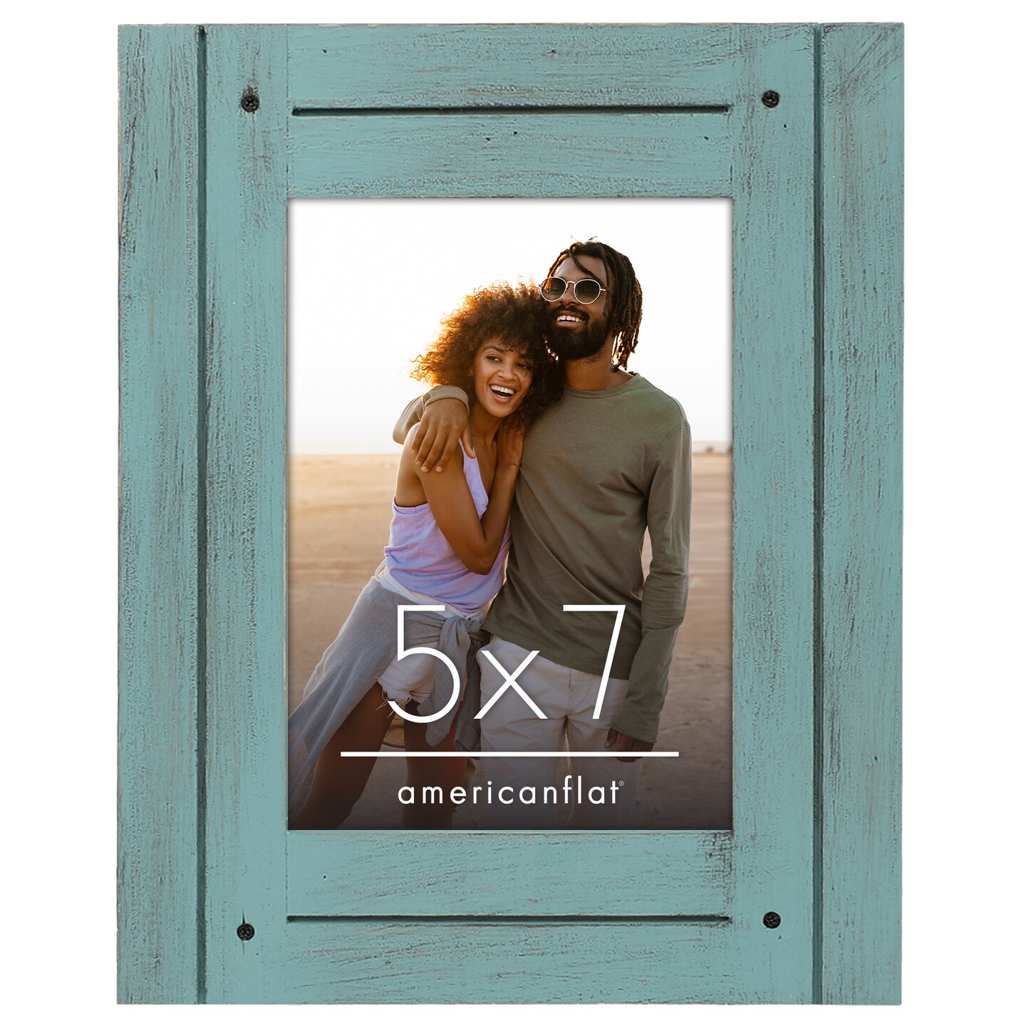 Americanflat Rustic Picture Frame - Modern Photo Frame for Unique Farmhouse Look - Polished Glass Cover - Hanging Hardware with Horizontal and Vertical Display - Includes Easel