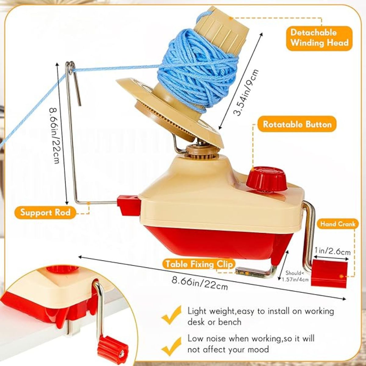 Versatile Yarn Ball Winder with Crochet Set