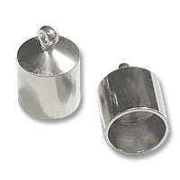 End Cap with Loop 4mm Silver Color (Package of 2)