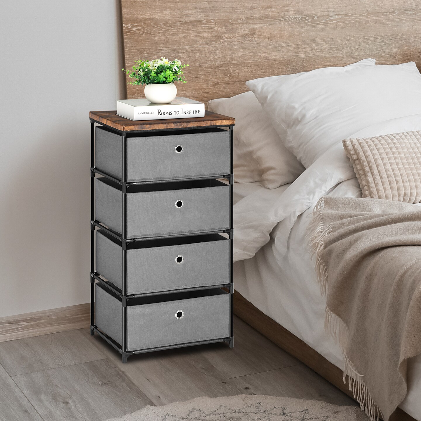 4 Drawer Dresser Fabric Storage Tower Clothes Organizer