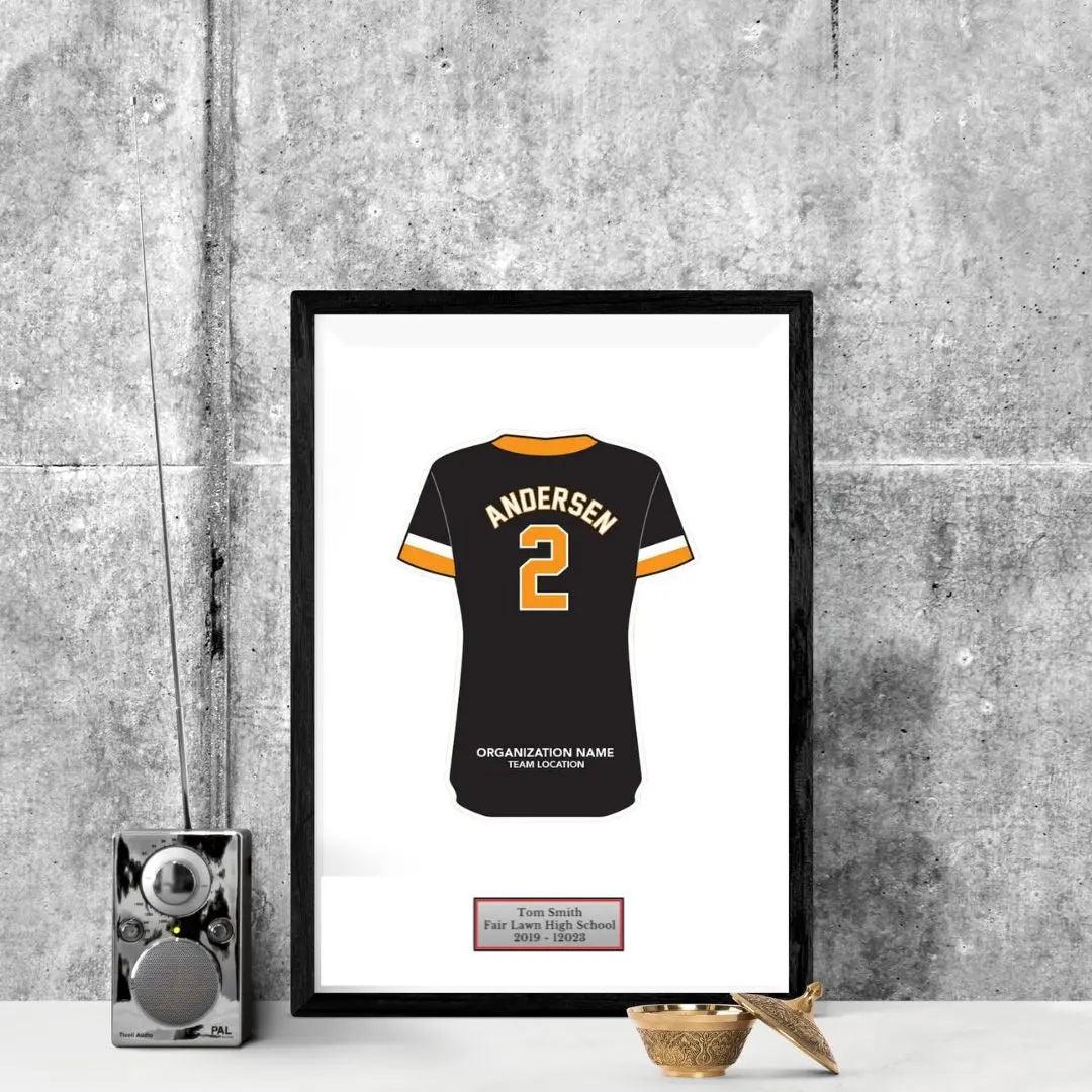 Softball High School Senior Award Night Gift Idea Jersey Print Frame