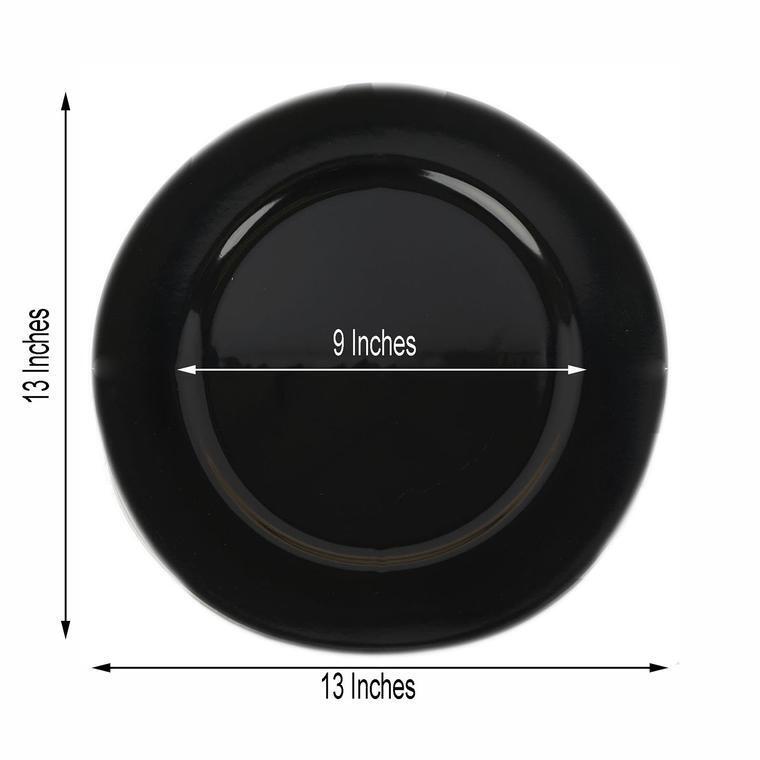 24 pcs 13&#x22; BLACK Round CHARGER PLATES