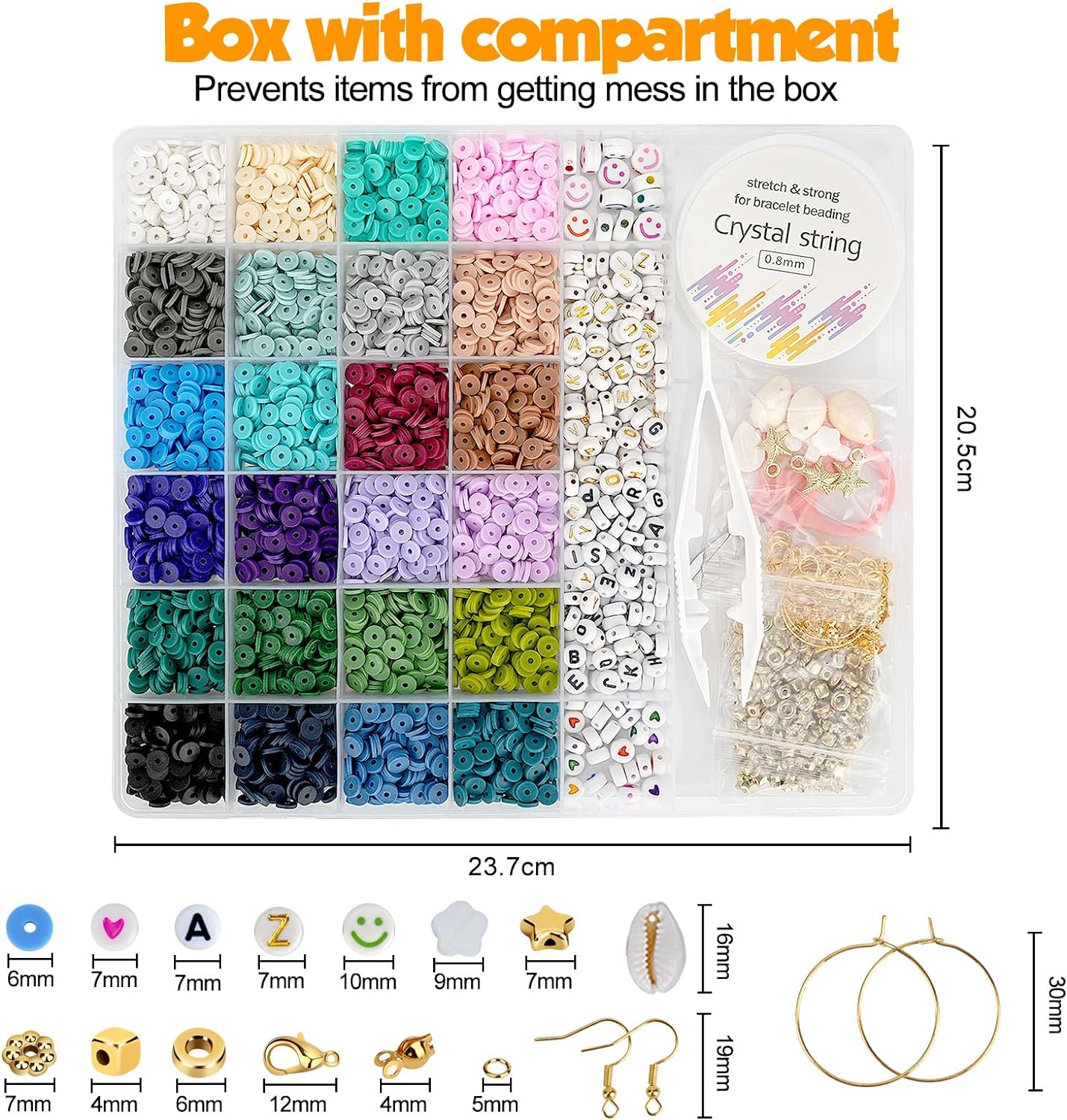 5500pcs Clay Beads Bracelet Making Kit 24 Colors Friendship Bracelet kit with Letter Beads DIY Arts and Crafts for Jewelry Set Girls Beginners 6-12 Gifts