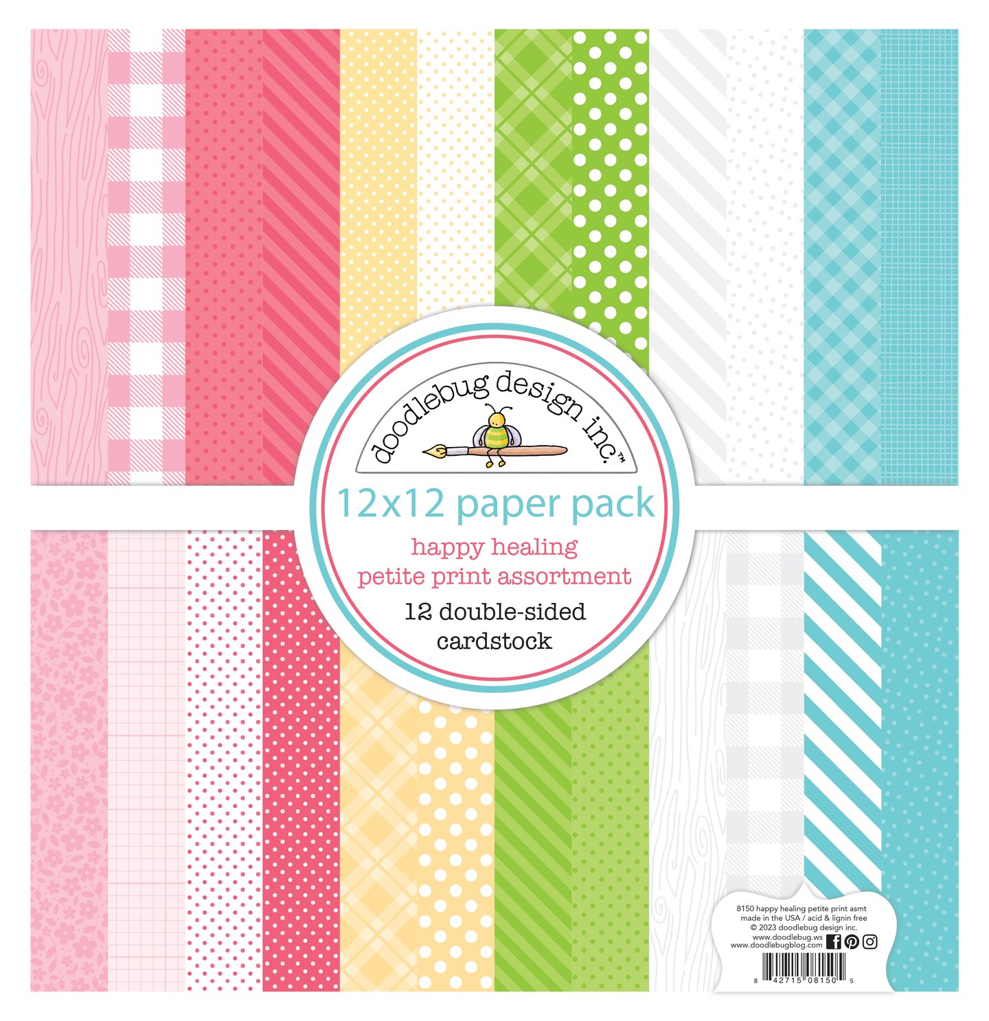 Doodlebug Petite Prints Double-Sided Cardstock 12&#x22;X12&#x22;-Happy Healing