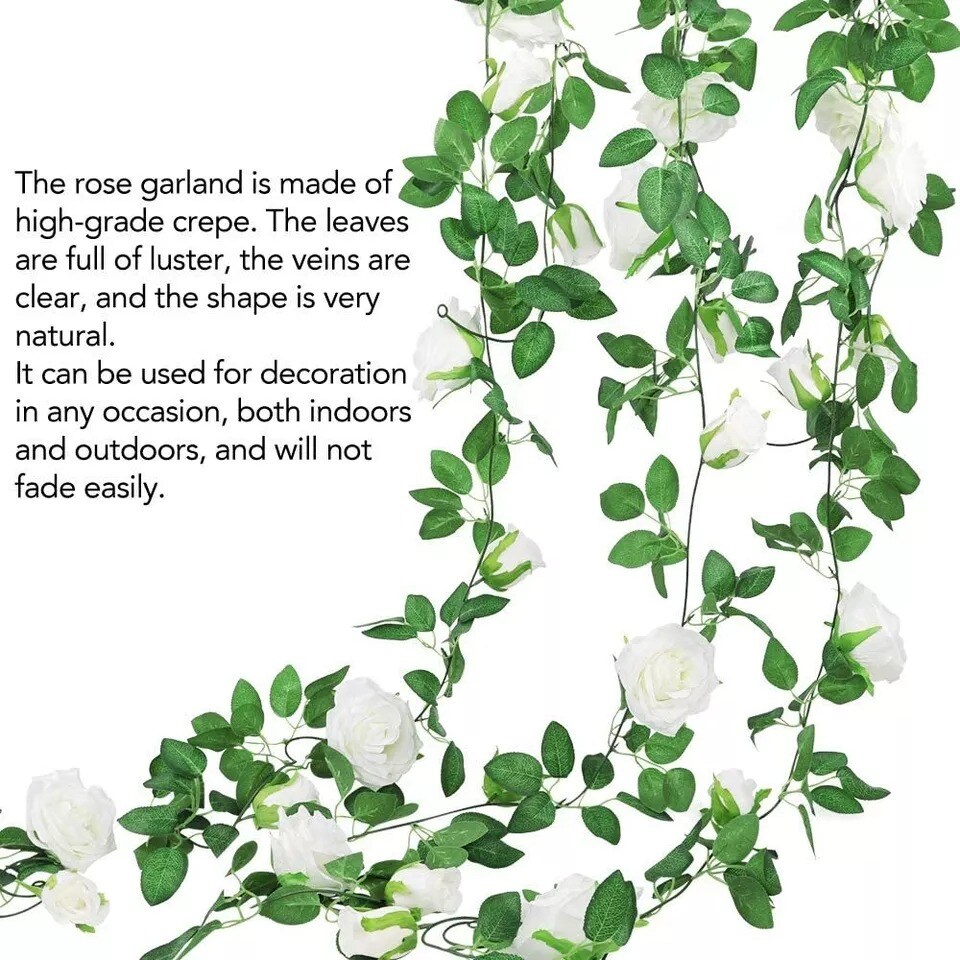 3-Pieces Artificial Silk Rose Garland