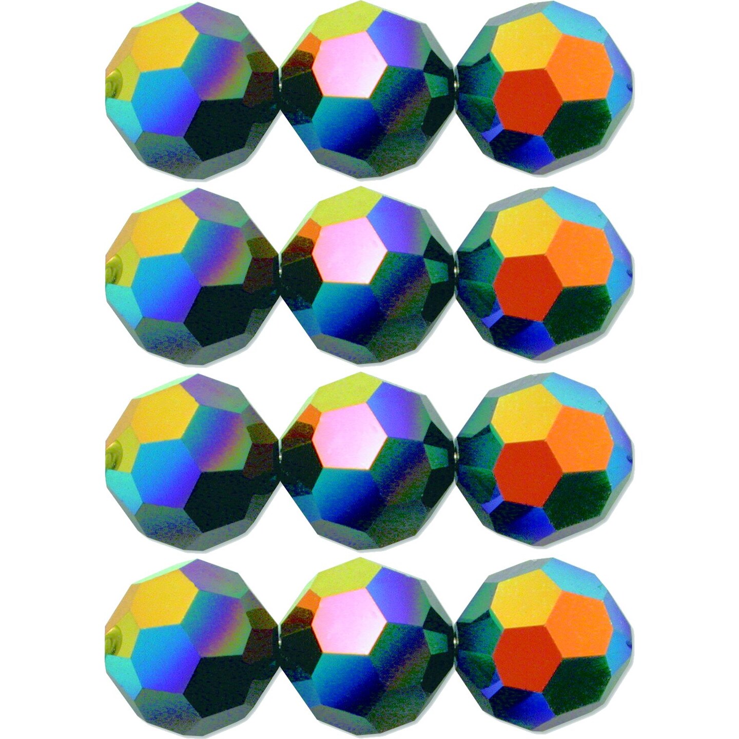 12 Jet AB 2X Round Swarovski Crystal Beads 5000 4mm New