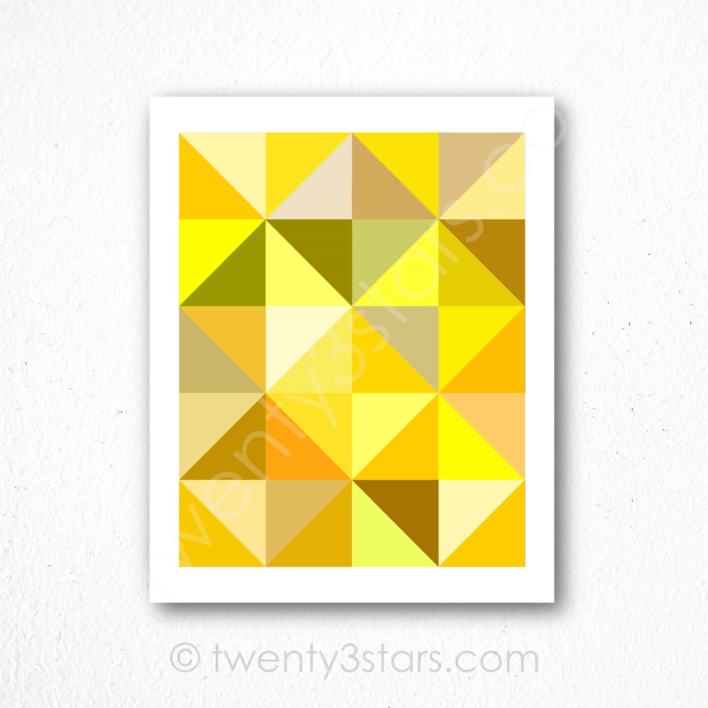 Grey Triangles Geometric Modern Color Art, You Choose the Colors