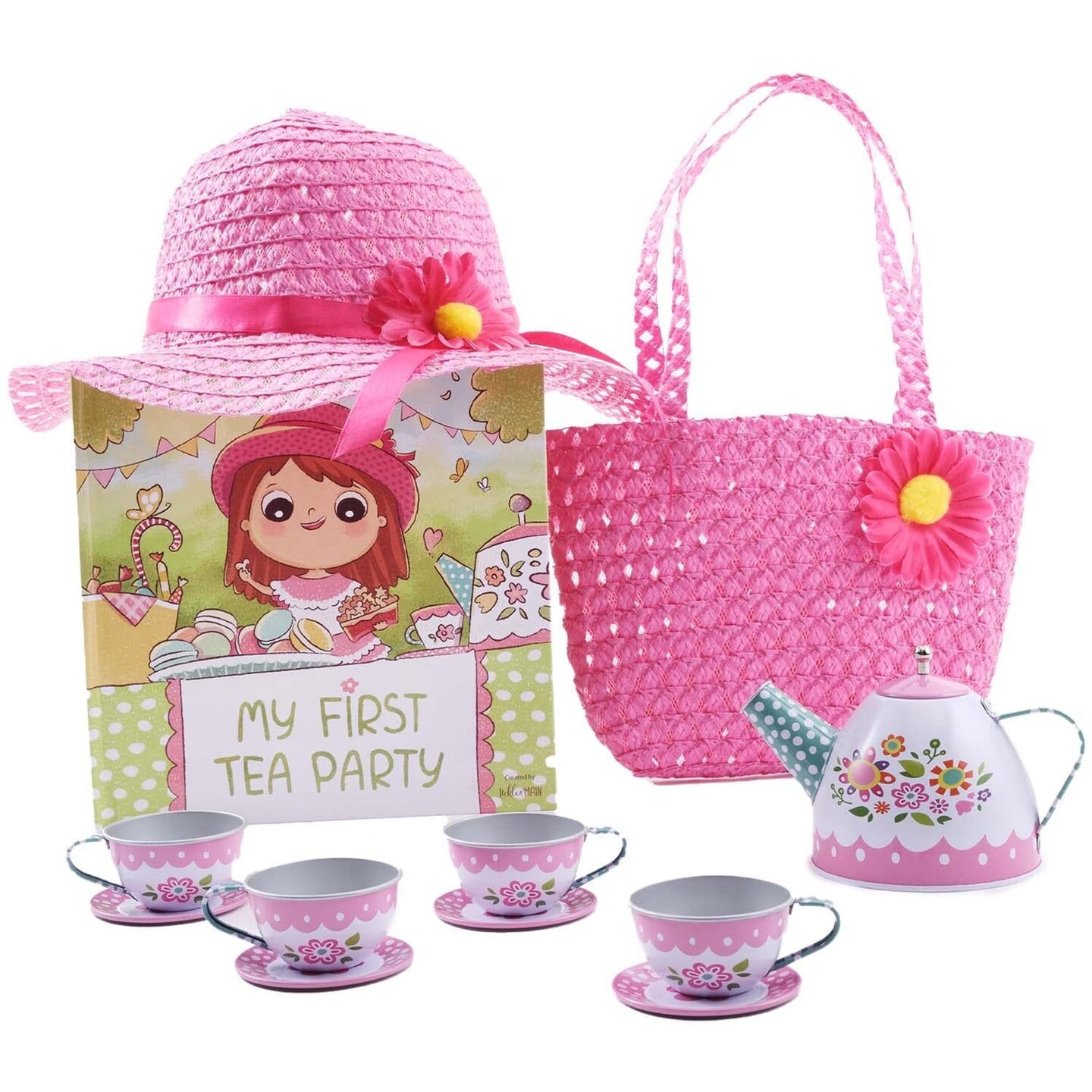 Tickle &#x26; Main My First Tea Party Gift Set, 12-Piece Set Includes Book, Tea Set, Hat, and Purse for Toddler Girls